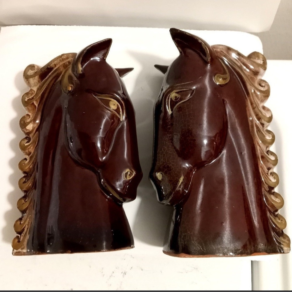 Vtg Art Deco Horse Vases